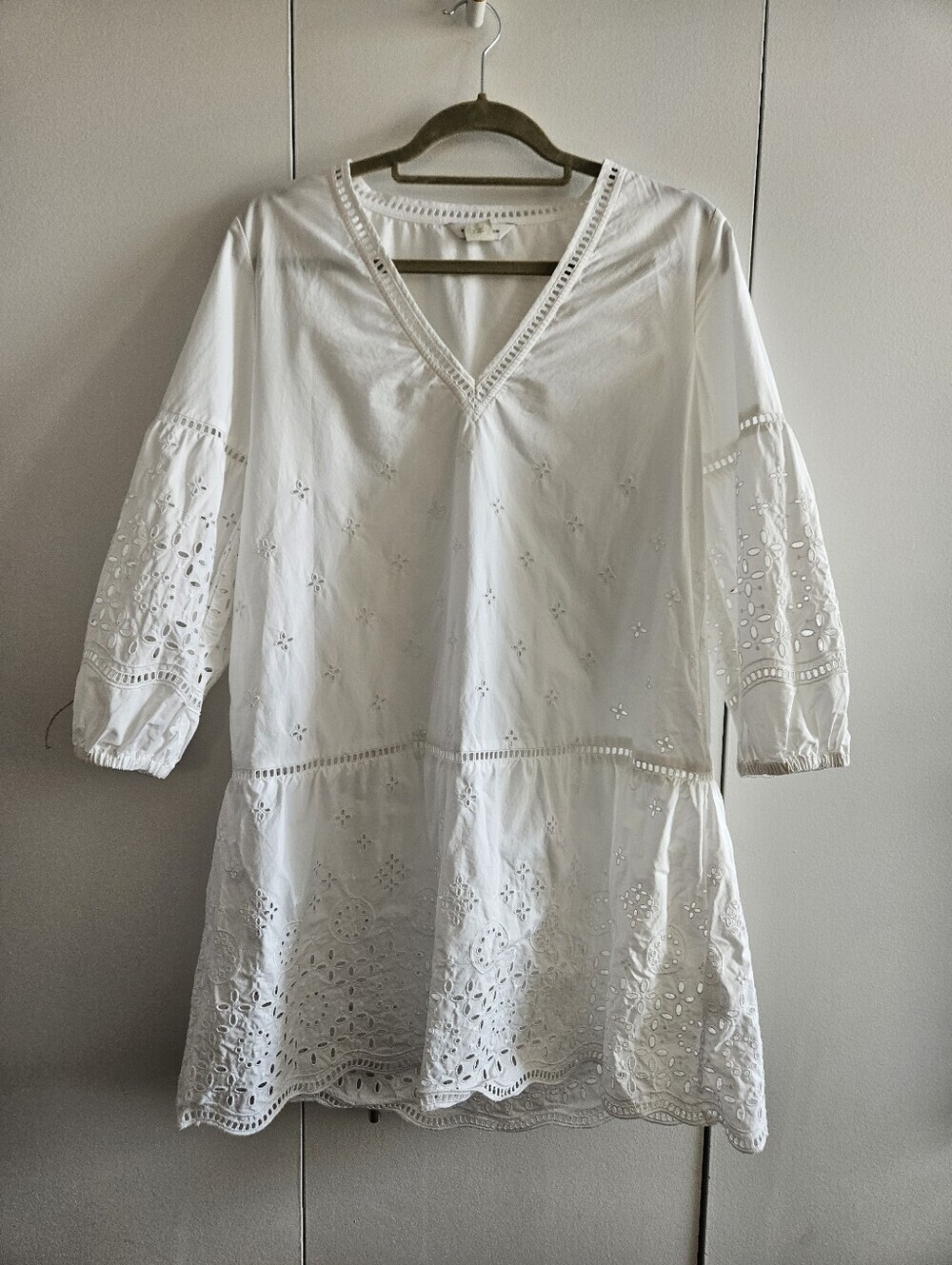 Club Monaco White Eyelet Dress + Slip - S